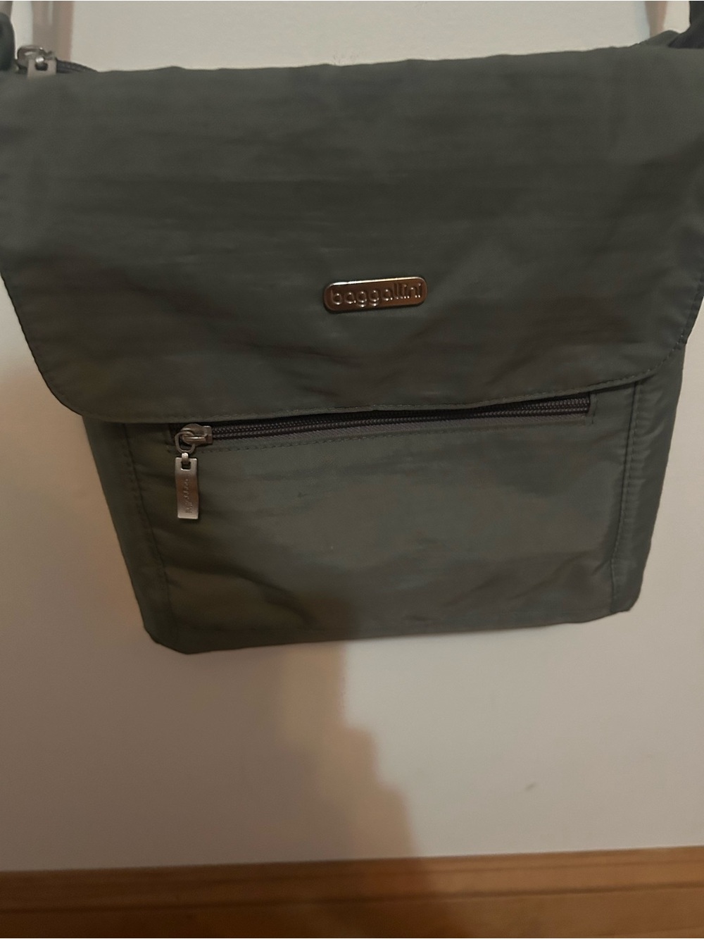 Baggallini Grey with Yellow lining Crossbody  Bag
